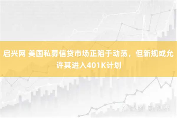 启兴网 美国私募信贷市场正陷于动荡，但新规或允许其进入401K计划