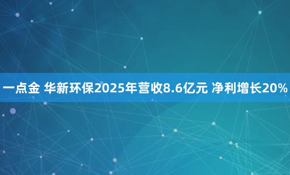 一点金 华新环保2025年营收8.6亿元 净利增长20%